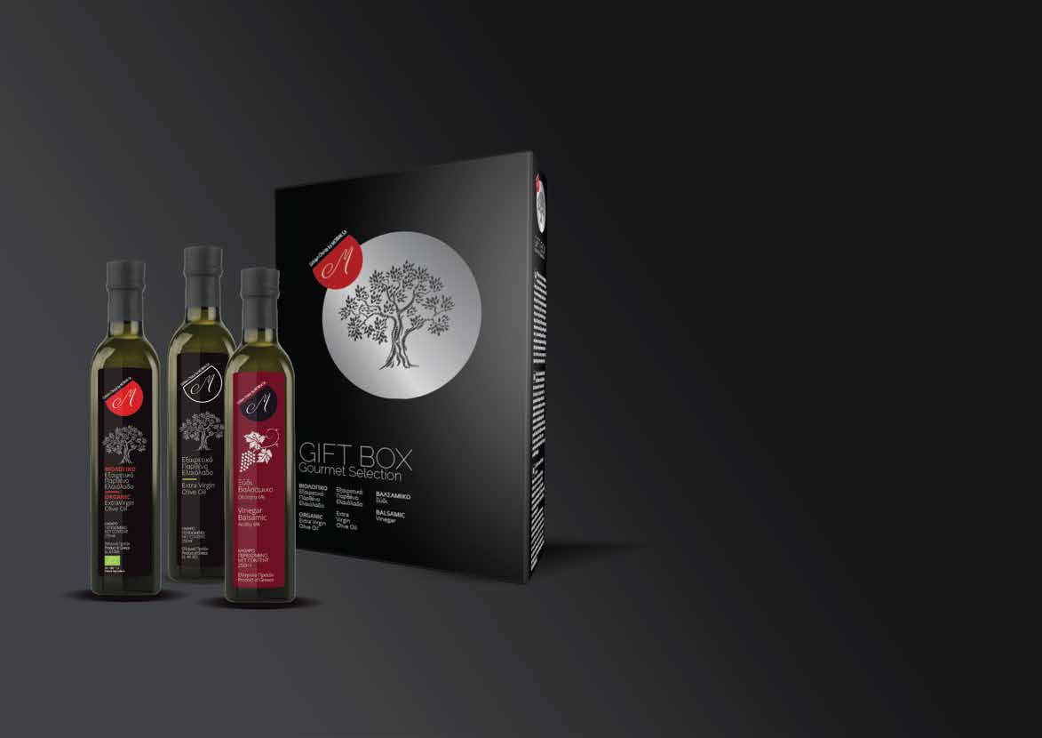 GIFT BOX GOURMET SELECTION Κατηγορία: Βιολογικό Εξαιρετικό Παρθένο Ελαιόλαδο Εξαιρετικό Παρθένο Ελαιόλαδο Βαλσάμικο Ξύδι Συσκευασία: 250ml (Γυάλινο μπουκάλι) Κατάλληλο για δώρο Κουτί δώρου 3x250ml Η
