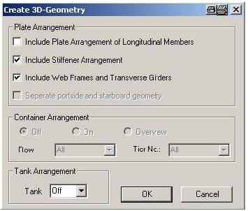 προγράμματος, ανοίγει ένα παράθυρο, το 3D-Geometry menu.