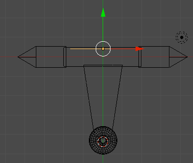 Βήμα 15: Μεταβείτε σε Rear(Back) View (CRTL-NUMPAD-1). Τοποθετήστε τον 3D κέρσορα στο κέντρο της λαβής, πατήστε το συνδυασμό SHIFT - A και προσθέστε ένα αντικείμενο Plane.