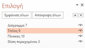 Για να ελέγξετε τη σειρά με την οποία θα διαβαστεί το περιεχόμενο των διαφανειών σας ακολουθείστε τα παρακάτω βήματα: 1.