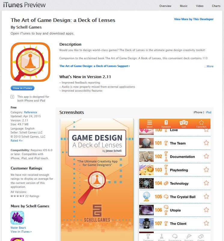 A deck of lenses: free ios & Android app You can use the deck of lenses when defining your