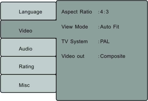 4:3 Κατάσταση 4:3 Κάντε αυτή την επιλογή αν το DVD player είναι συνδεδεμένο με τηλεόραση 4:3.