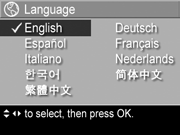 µ µ µ µ, µ µ. 1 Setup Menu ( " µ ") ( 99),. 2 -µ Language ( ), µ.