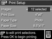 4 µ, µ µ µ Print Setup ( µ ). µ HP Instant Share Menu µ, µ µ µ. µ Images: ALL ( : ). µ Print Setup ( µ ), µ. µ µ Print Size ( ) Paper Size ( ).