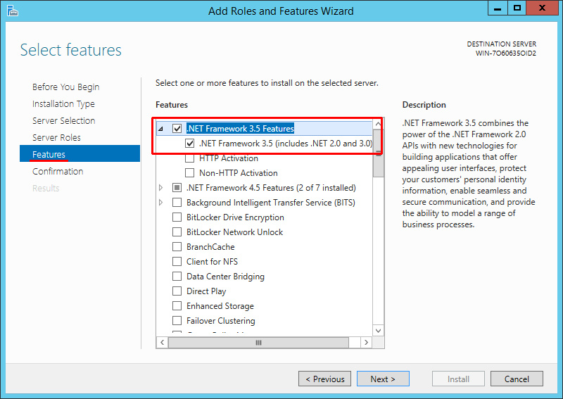 Windows 2012, 2012R2 Επιλέξτε: Turn Windows features on or off