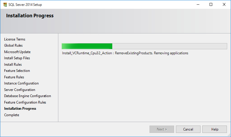 Η διαδικασία εγκατάστασης του SQL Server είναι σε