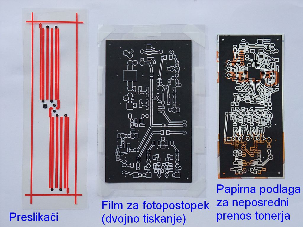 Film za tiskano vezje lahko načeloma narišemo s katerimkoli programom za risanje. Namenski program za tiskana vezja nam omogoča predvsem preprosto postavljanje znanih vzorcev, na primer očesc in vezi.