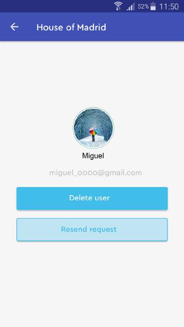 6 - Προσθήκη χρήστη (Add user) Εάν επιθυμείτε να δώσετε άδεια σε άλλους χρήστες να ελέγχουν το momit Bevel σας, θα πρέπεινα επιλέξετε το + και μετά να προσθέσετε το όνομα και το email του νέου χρήστη.