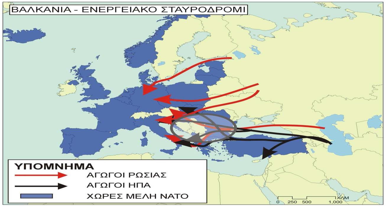 Χάρτης 5.24:. Οι κύριες γραμμές μεταφοράς αερίου και πετρελαίου Χάρτης 5.