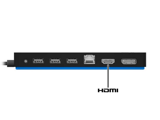 Σύνδεση με συσκευή DisplayPort Ο σταθμός επιτραπέζιας σύνδεσης μπορεί επίσης να συνδεθεί με εξωτερική συσκευή, π.χ. οθόνη ή προβολέα, μέσω της θύρας DisplayPort.