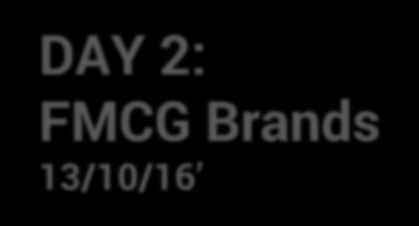 DAY 1: Online Supermarkets 6/10/16 DAY 2: FMCG Brands 13/10/16 Παράγοντες επιτυχίας για FMCG brands σε ηλεκτρονικά supermarkets Ενδεικτική στρατηγική για FMCG brands στο online supermarket και τρόποι