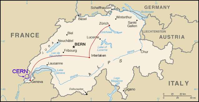Το CERN είναι εγκατεστημένο στην περιοχή Meyrin,