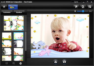Διασκεδαστικά πλαίσια 1 Κάντε διπλό κλικ στο εικονίδιο HP Webcam Control Center στην επιφάνεια εργασίας των Windows και κατόπιν κάντε κλικ στην επιλογή Take a Photo (Λήψη Φωτογραφίας).