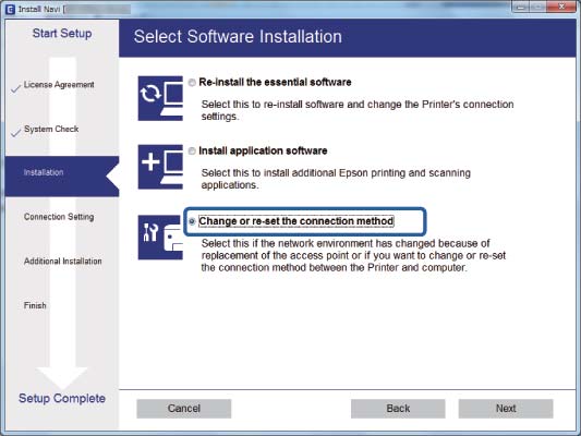 Ρυθμίσεις δικτύου Windows Επιλέξτε Αλλάξτε ή ορίστε εκ νέου τη μέθοδο σύνδεσης στην