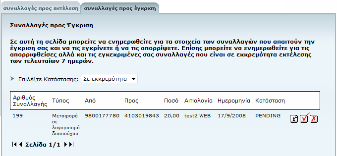 ιαχείριση Συναλλαγών > Συναλλαγές προς Εκτέλεση > Απορριφθείσες.