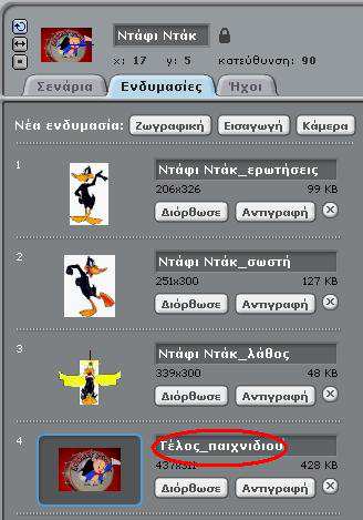 κλικ στο κατάλληλο σημείο, το αρχικό φτερό αντιγράφεται. Αφήνουμε το δεύτερο φτερό στη δεξιά πλευρά του Ντάφυ.