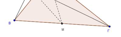 Στο παρακάτω σχήμα δίνεται τρίγωνο ΑΒΓ, τα ύψη του ΒΔ και ΓΕ που τέμνονται στο σημείο Η και το μέσο Μ της πλευράς ΒΓ. α) Να αποδείξετε ότι i.