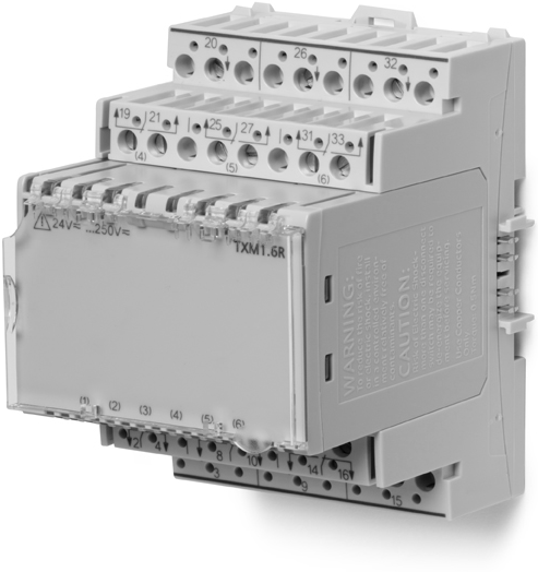 8 175 Systém modulov TX-I/O Moduly výstupných relé TXM1.6R TXM1.6R-M Dve úplne kompatibilné vyhotovenia: TXM1.