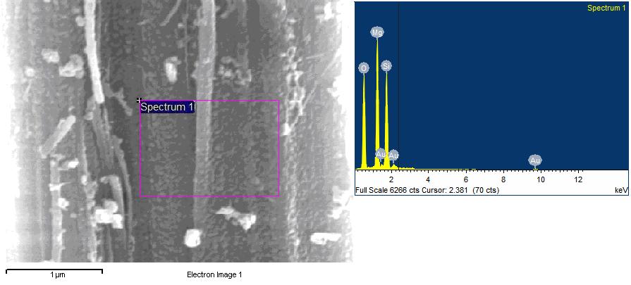 Κεφάλαιο 5: Αποτελέσματα Σχήμα 5.71: Εικόνα ηλεκτρονικού μικροσκοπίου σάρωσης δείγματος αμιαντοτσιμέντου μετά από υδροθερμική επεξεργασία για 1hr στους 700ºC. Σχήμα 5.72: Εικόνα ηλεκτρονικού μικροσκοπίου σάρωσης δείγματος αμιαντοτσιμέντου μετά από υδροθερμική επεξεργασία για 1hr στους 700ºC.