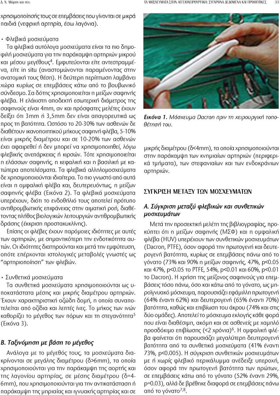 Εμφυτεύονται είτε αντεστραμμένα, είτε in situ (αναστομώνονται παραμένοντας στην ανατομική τους θέση). Η δεύτερη περίπτωση λαμβάνει χώρα κυρίως σε επεμβάσεις κάτω από το βουβωνικό σύνδεσμο.