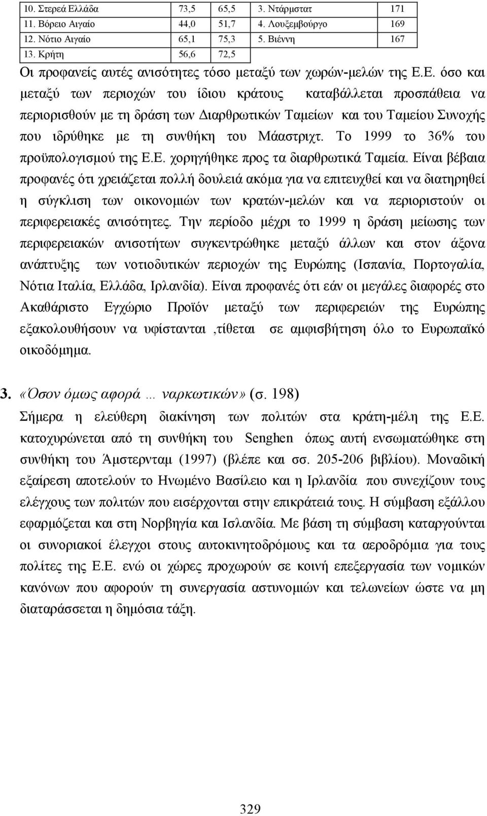 Ε. όσο και µεταξύ των περιοχών του ίδιου κράτους καταβάλλεται προσπάθεια να περιορισθούν µε τη δράση των ιαρθρωτικών Ταµείων και του Ταµείου Συνοχής που ιδρύθηκε µε τη συνθήκη του Μάαστριχτ.