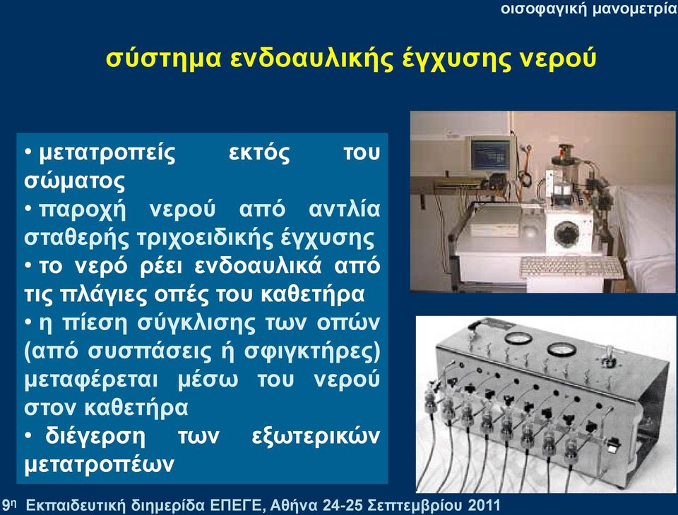 πιάγηεο νπέο ηνπ θαζεηήξα ε πίεζε ζύγθιηζεο ησλ νπώλ (από ζπζπάζεηο ή