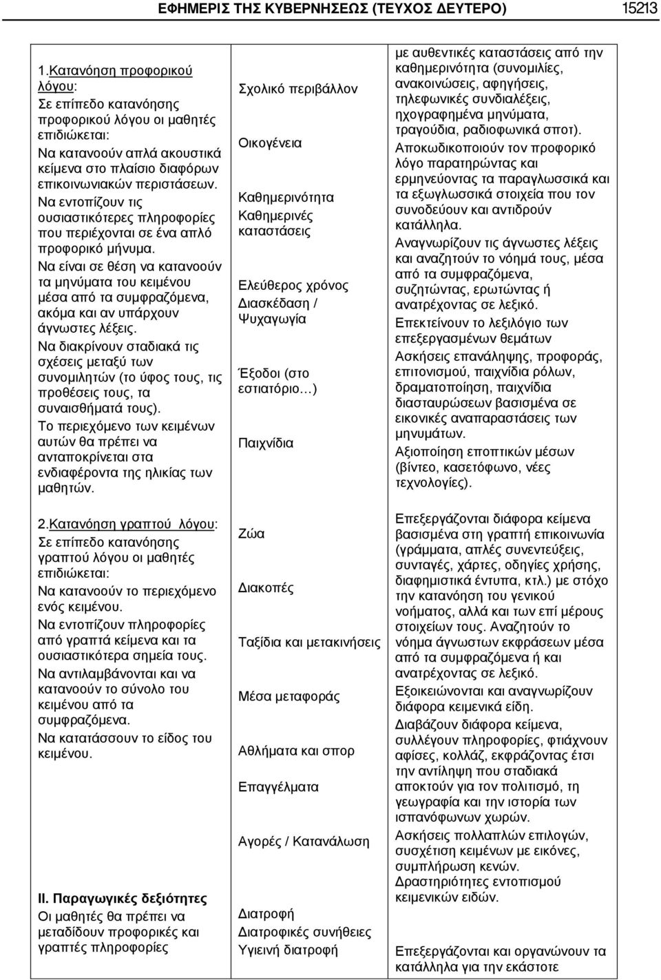 Να εντοπίζουν τις ουσιαστικότερες πληροφορίες που περιέχονται σε ένα απλό προφορικό μήνυμα.