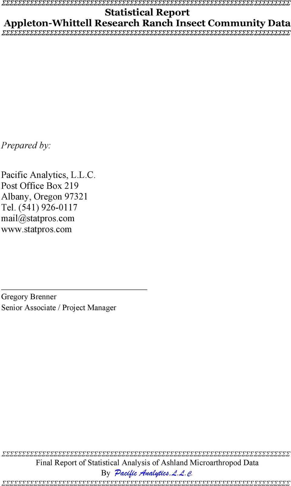 (541) 926-0117 mail@statpros.