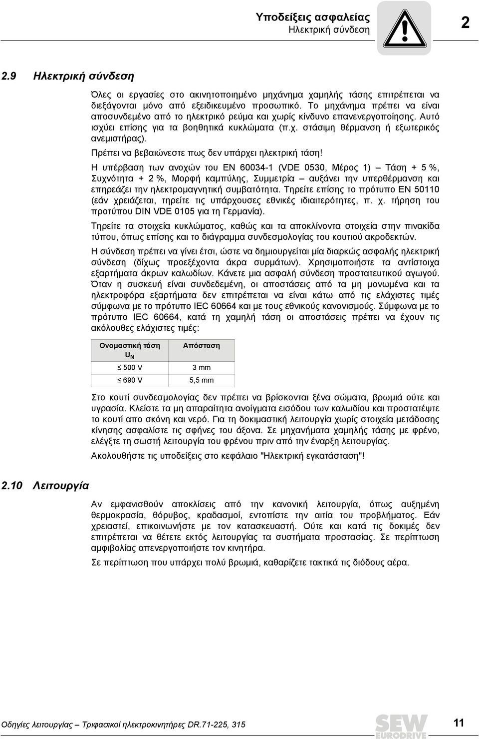 Πρέπει να βεβαιώνεστε πως δεν υπάρχει ηλεκτρική τάση!