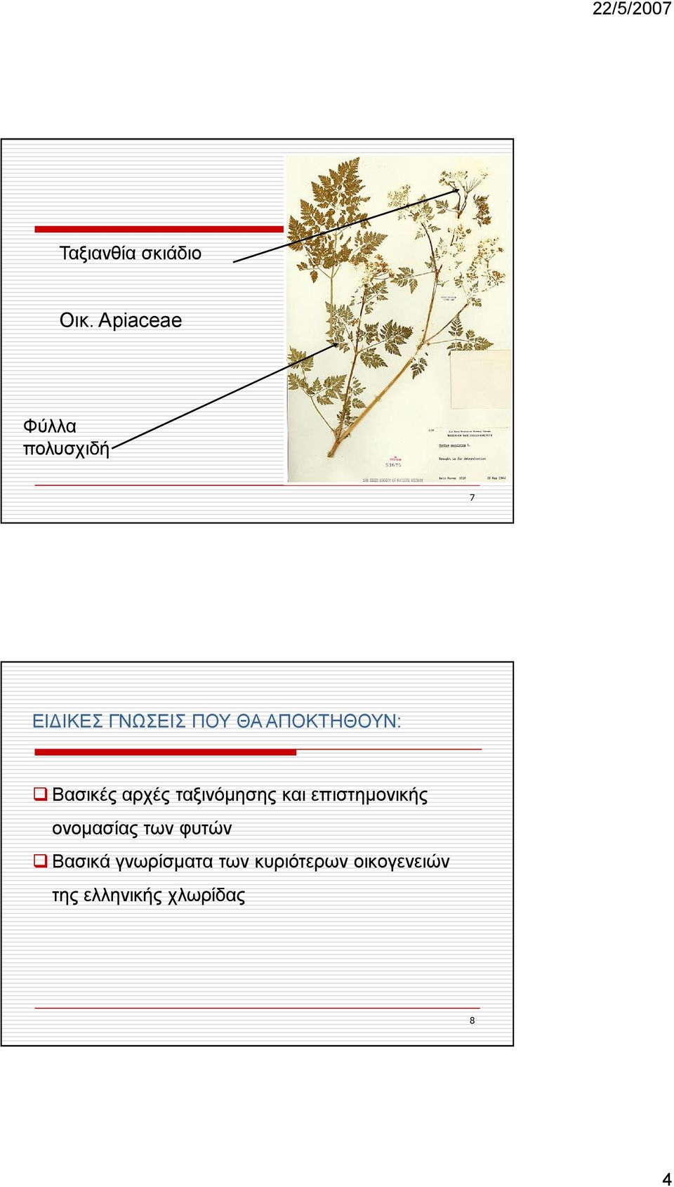 ΑΠΟΚΤΗΘΟΥΝ: Βασικές αρχές ταξινόµησης και