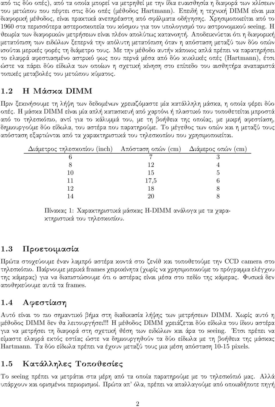 Χρησιμοποιείται από το 1960 στα περισσότερα αστεροσκοπεία του κόσμου για τον υπολογισμό του αστρονομικού seeing. Η θεωρία των διαφορικών μετρήσεων είναι πλέον απολύτως κατανοητή.