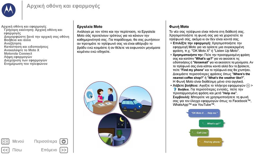 να κάνουν την καθημερινότητά σας. Για παράδειγμα, θα σας ρωτήσουν αν προτιμάτε το τηλέφωνό σας να είναι αθόρυβο το βράδυ ενώ κοιμάστε ή αν θέλετε να εκφωνούν μηνύματα κειμένου ενώ οδηγείτε.