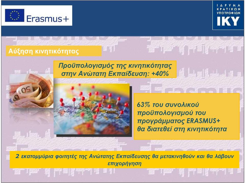 προγράμματος ERASMUS+ θα διατεθεί στη κινητικότητα 2 εκατομμύρια