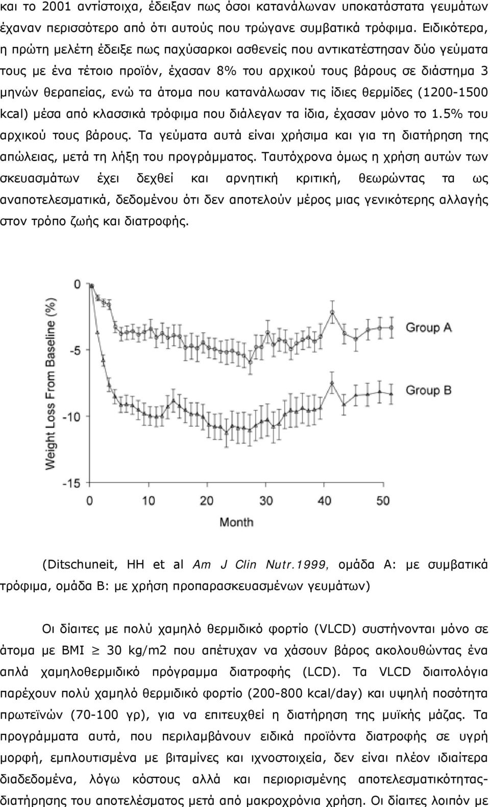 κατανάλωσαν τις ίδιες θερµίδες (1200-1500 kcal) µέσα από κλασσικά τρόφιµα που διάλεγαν τα ίδια, έχασαν µόνο το 1.5% του αρχικού τους βάρους.