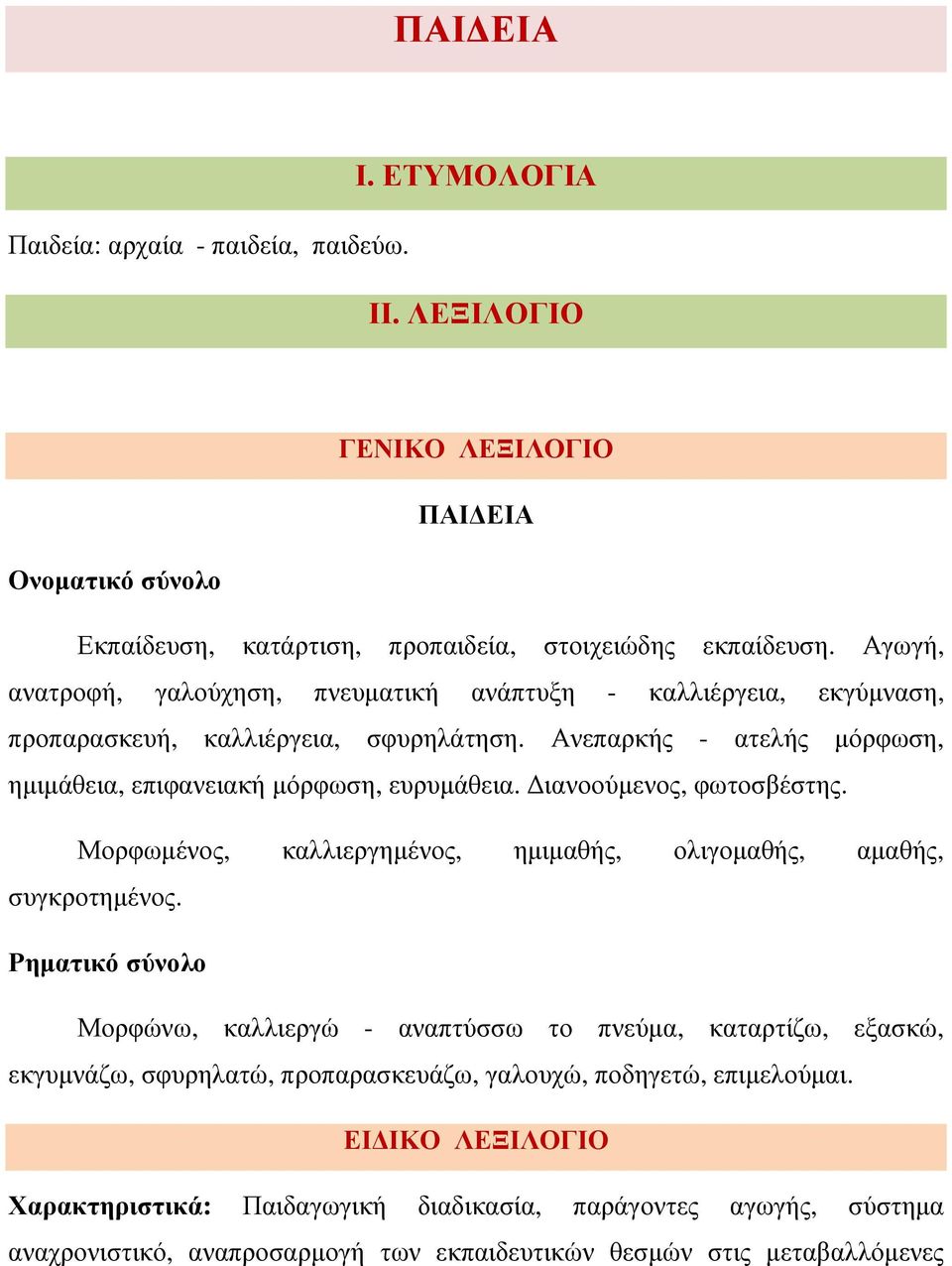 ιανοούµενος, φωτοσβέστης. Μορφωµένος, καλλιεργηµένος, ηµιµαθής, ολιγοµαθής, αµαθής, συγκροτηµένος.