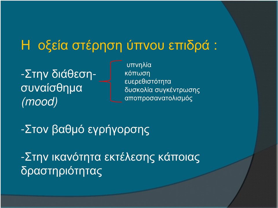 ευερεθιστότητα δυσκολία συγκέντρωσης