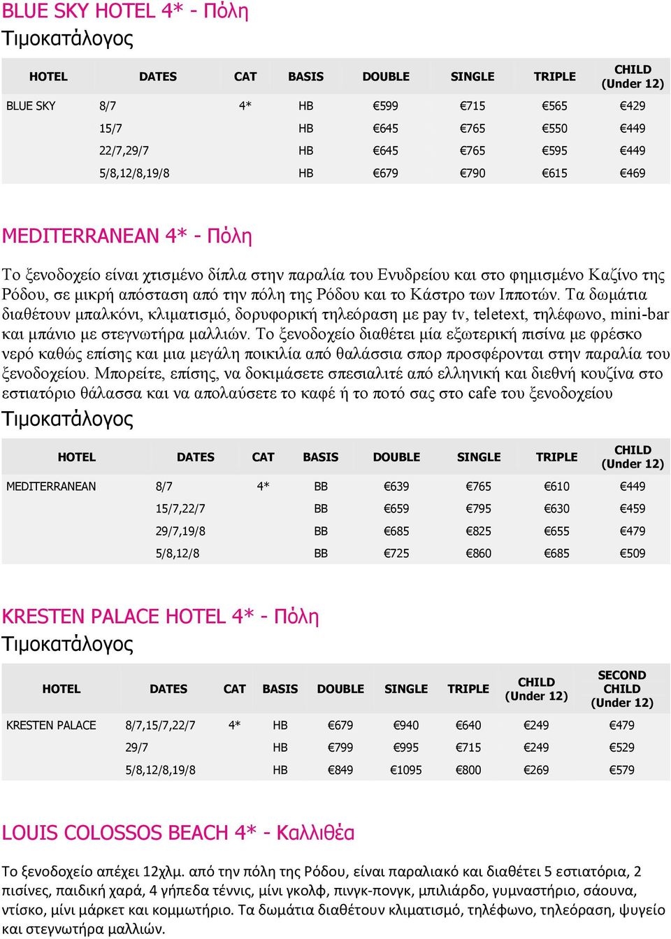 Τα δωµάτια διαθέτουν µπαλκόνι, κλιµατισµό, δορυφορική τηλεόραση µε pay tv, teletext, τηλέφωνο, mini-bar και µπάνιο µε στεγνωτήρα µαλλιών.