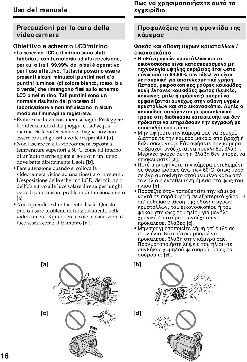 Tuttavia possono essere presenti alcuni minuscoli puntini neri e/o puntini luminosi (di colore bianco, rosso, blu o verde) che rimangono fissi sullo schermo LCD o nel mirino.