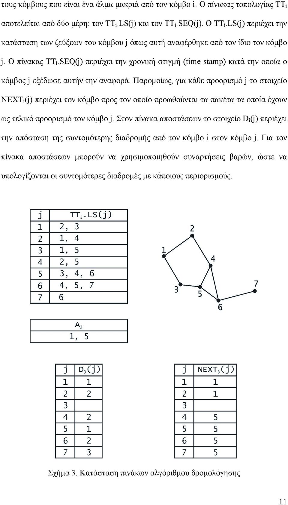 seq(j) περιέχει την χρονική στιγμή (time stamp) κατά την οποία ο κόμβος j εξέδωσε αυτήν την αναφορά.