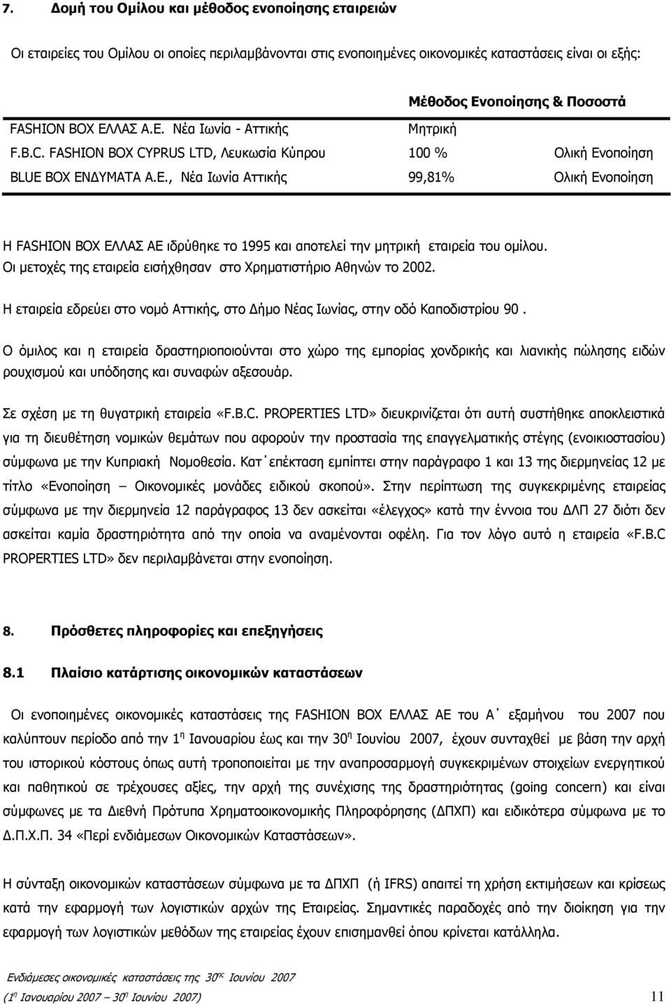 Οι μετοχές της εταιρεία εισήχθησαν στο Χρηματιστήριο Αθηνών το 2002. Η εταιρεία εδρεύει στο νομό Αττικής, στο Δήμο Νέας Ιωνίας, στην οδό Καποδιστρίου 90.