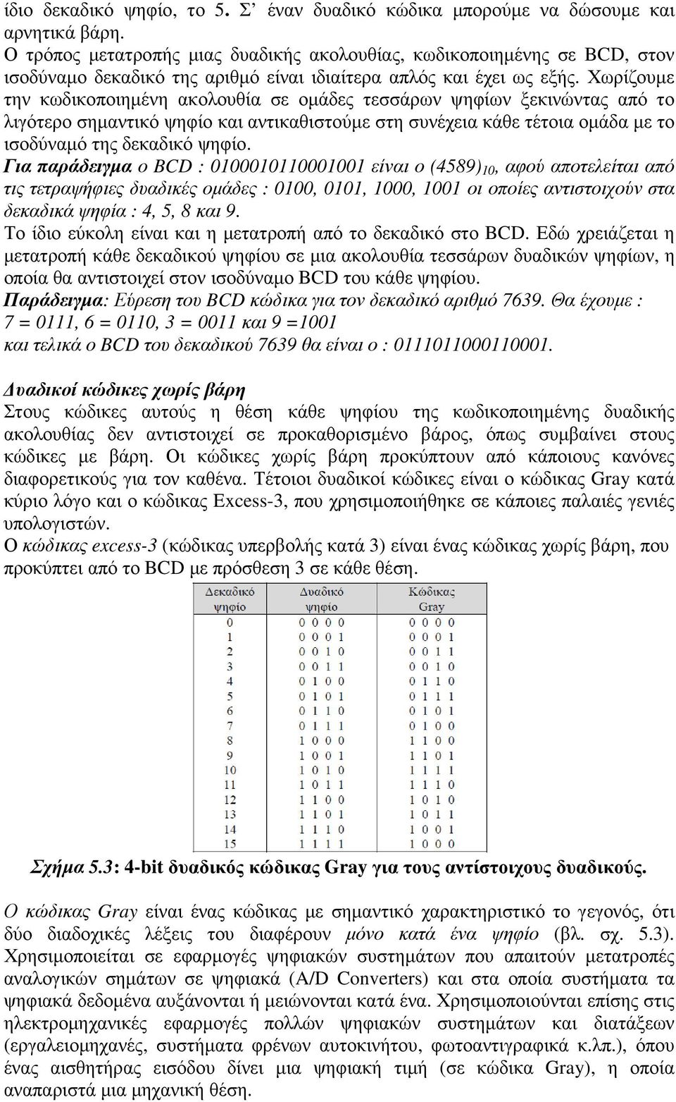 Χωρίζουµε την κωδικοποιηµένη ακολουθία σε οµάδες τεσσάρων ψηφίων ξεκινώντας από το λιγότερο σηµαντικό ψηφίο και αντικαθιστούµε στη συνέχεια κάθε τέτοια οµάδα µε το ισοδύναµό της δεκαδικό ψηφίο.