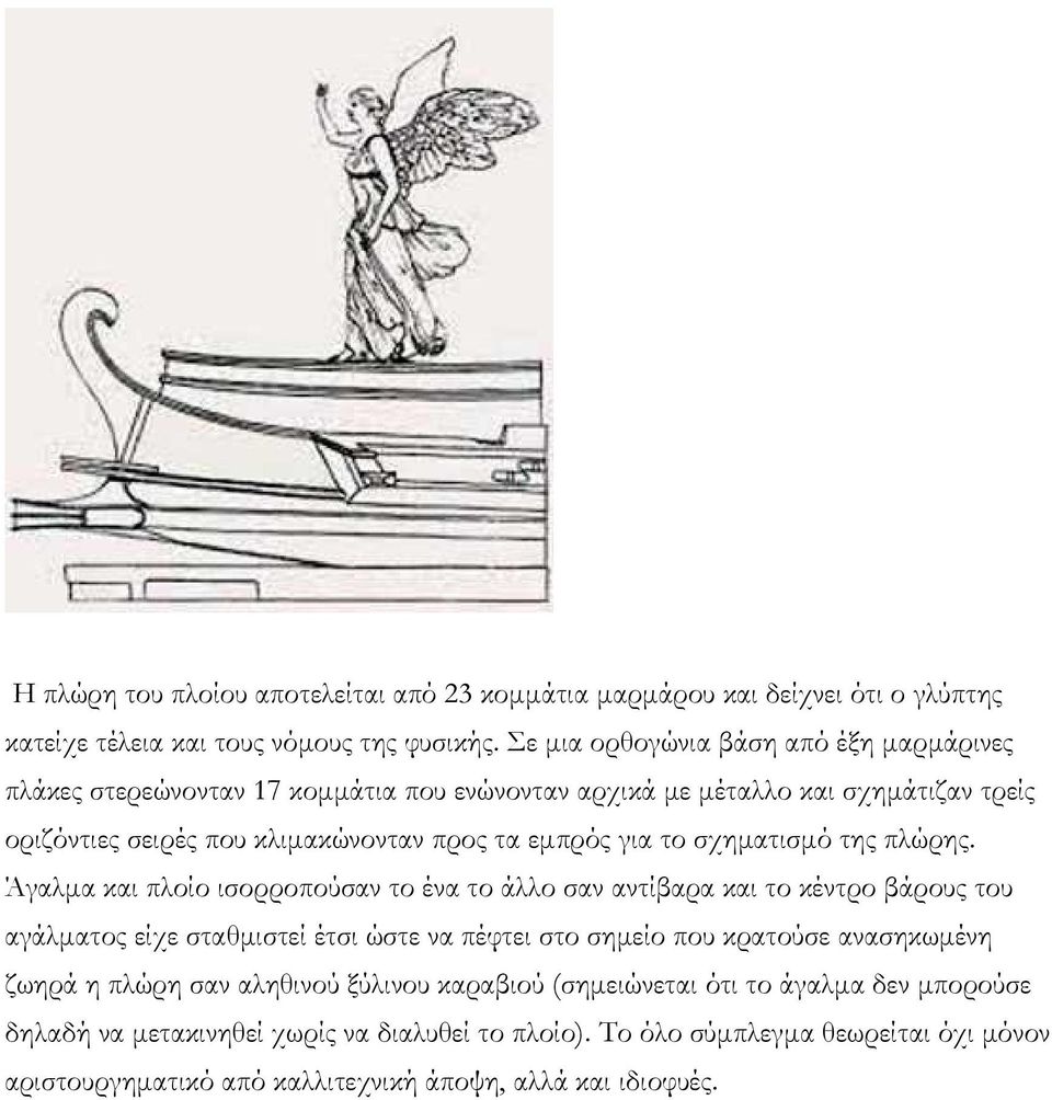 το σχηματισμό της πλώρης.