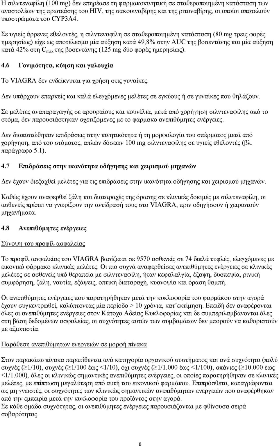 Σε υγιείς άρρενες εθελοντές, η σιλντεναφίλη σε σταθεροποιημένη κατάσταση (80 mg τρεις φορές ημερησίως) είχε ως αποτέλεσμα μία αύξηση κατά 49,8% στην AUC της βοσεντάνης και μία αύξηση κατά 42% στη C