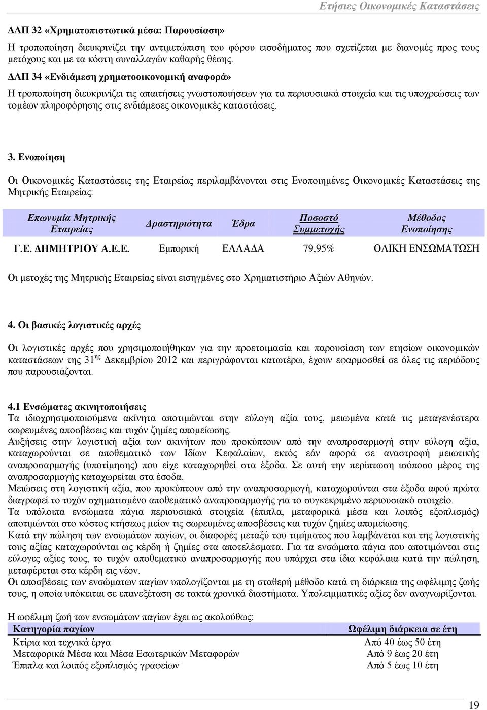 ΓΛΠ 34 «Δλδηάκεζε ρξεκαηννηθνλνκηθή αλαθνξά» Ζ ηξνπνπνίεζε δηεπθξηλίδεη ηηο απαηηήζεηο γλσζηνπνηήζεσλ γηα ηα πεξηνπζηαθά ζηνηρεία θαη ηηο ππνρξεψζεηο ησλ ηνκέσλ πιεξνθφξεζεο ζηηο ελδηάκεζεο