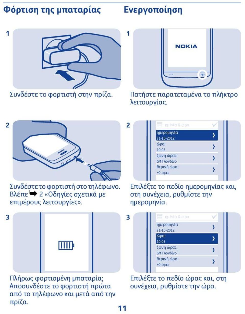 Βλέπε 2 «Οδηγίες σχετικά με επιμέρους λειτουργίες». Επιλέξτε το πεδίο ημερομηνίας και, στη συνέχεια, ρυθμίστε την ημερομηνία.