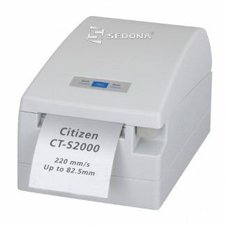 Citizen CT-S2000 Citizen CT-S2000 este o imprimanta direct termica, ce tipareste in doua culori, cu o viteza de 220 mm/sec, rapida, ideala pentru diferite aplicatii POS,retail, catering, HoReCa,