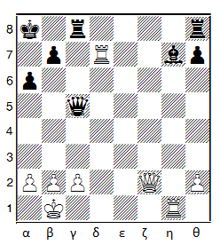 Παράδειγμα 10.2 Εδώ βλέπουμε πως είναι η κίνηση του Μαύρου. Ως απάντηση στην κίνηση του Λευκού, έπαιξε δ5. Αυτή η ακολουθία των δύο κινήσεων καταγράφεται με τον εξής τρόπο: 1.