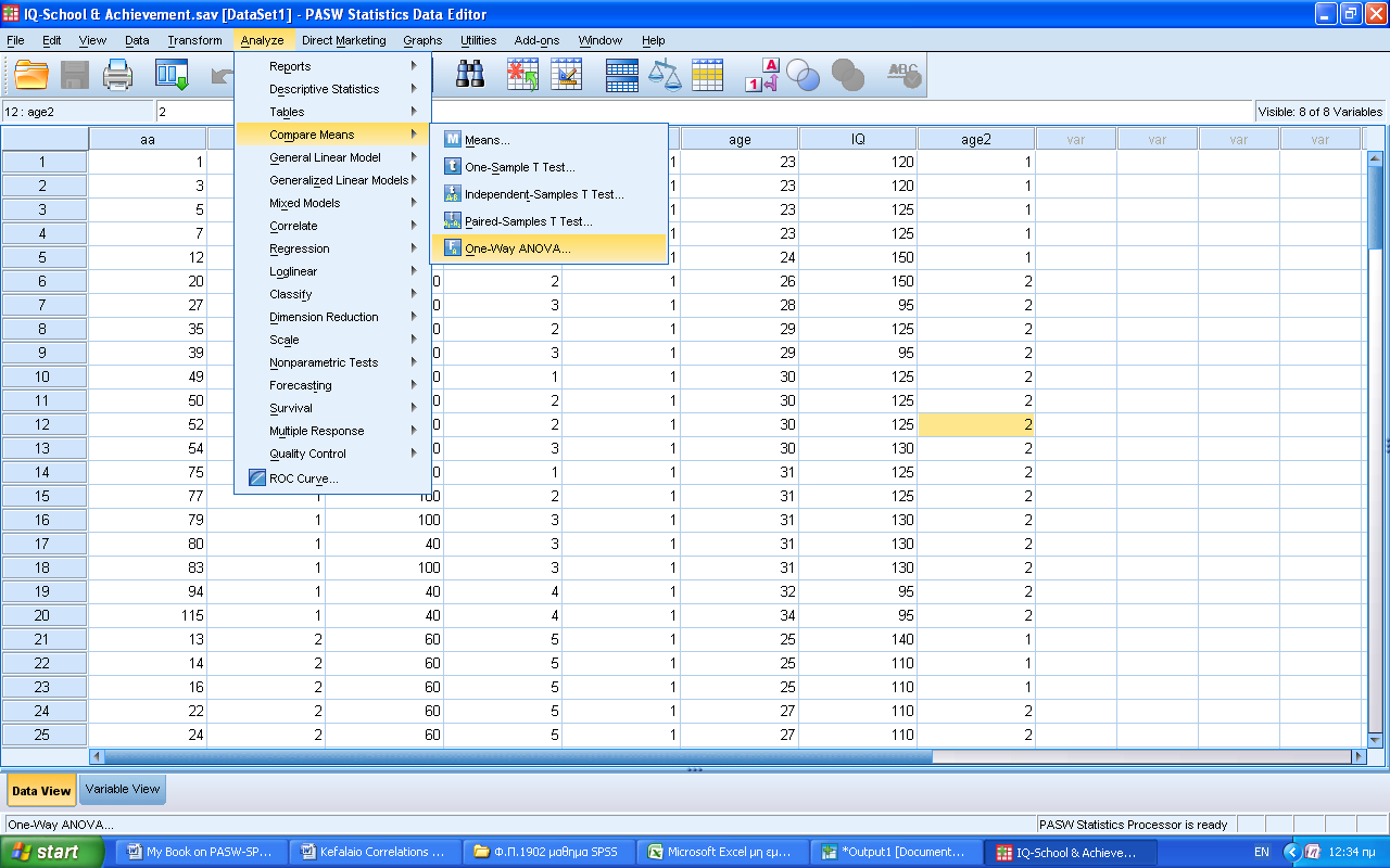 Παραδείγματα με τη χρήση του IBM-SPSS 2/12 Εικόνα 7.