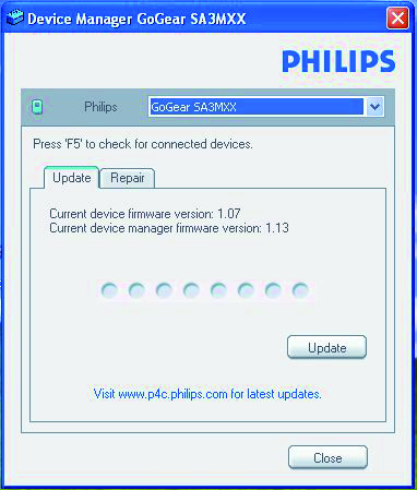 5 Ενημέρωση του υλικολογισμικού μέσω του Philips Device Manager Εγκατάσταση του Philips Device Manager Σημείωση Η εγκατάσταση σάς ζητεί να συμφωνήσετε με τους όρους άδειας.