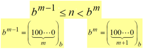 Διαιρετότητα Θεώρημα 2 Αναπαράσταση ως προς βάση b Αν nn, τότε: b: βάση της παράστασης α j : ψηφία της παράστασης Πόσα ψηφία στη βάση b?
